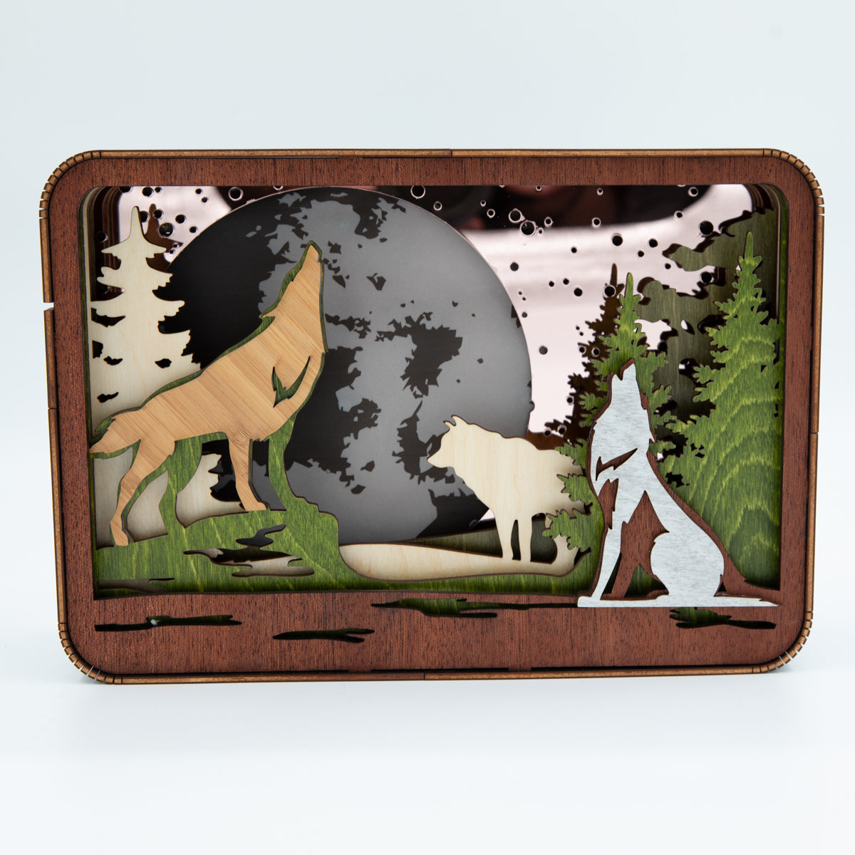 3 Wolves Howling at the Moon LB
