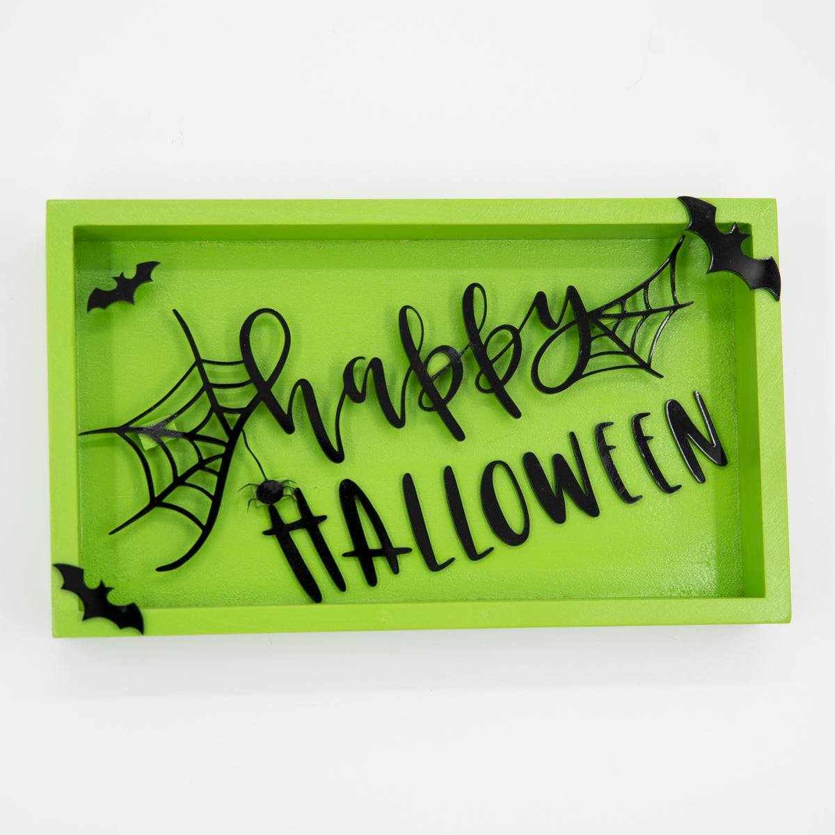 Neon Happy Halloween Shadowbox Sign