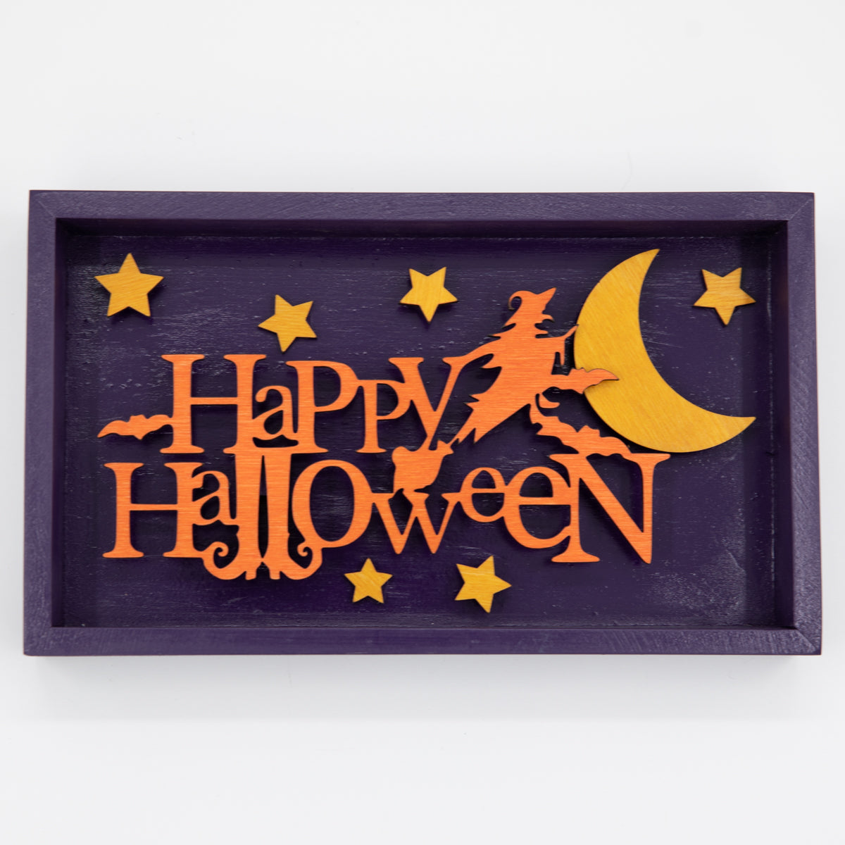 Neon Happy Halloween Shadowbox Sign