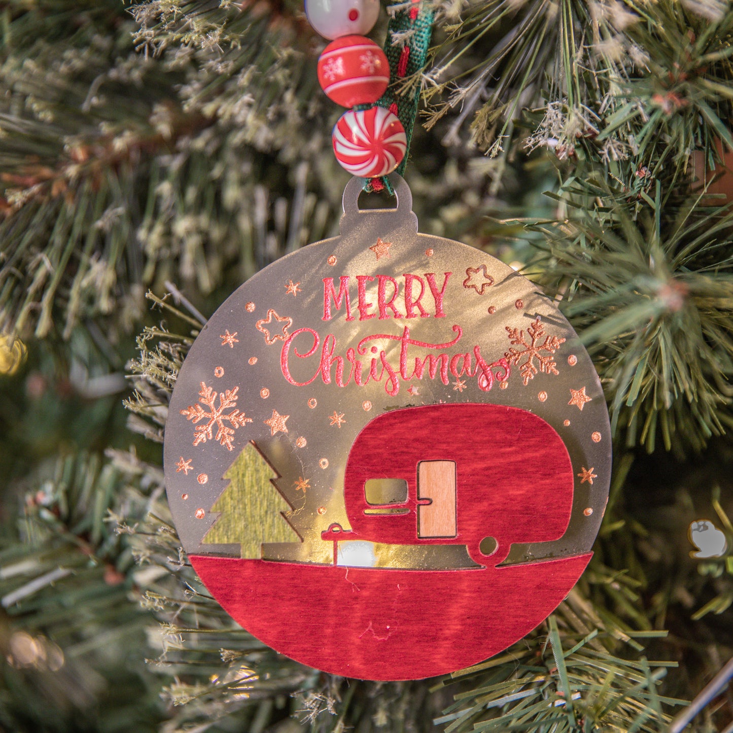 Hippie Camping Van Ornament