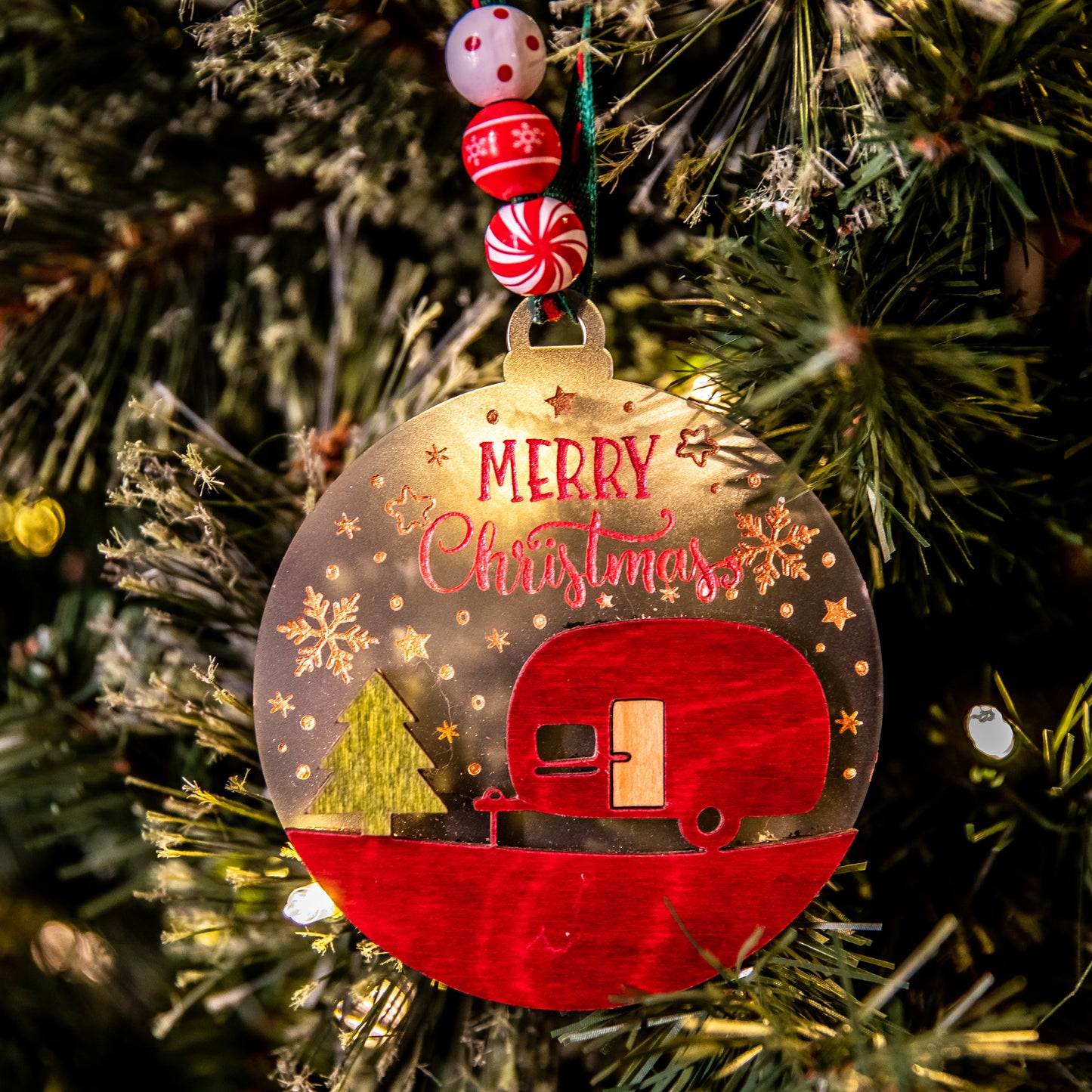 Hippie Camping Van Ornament