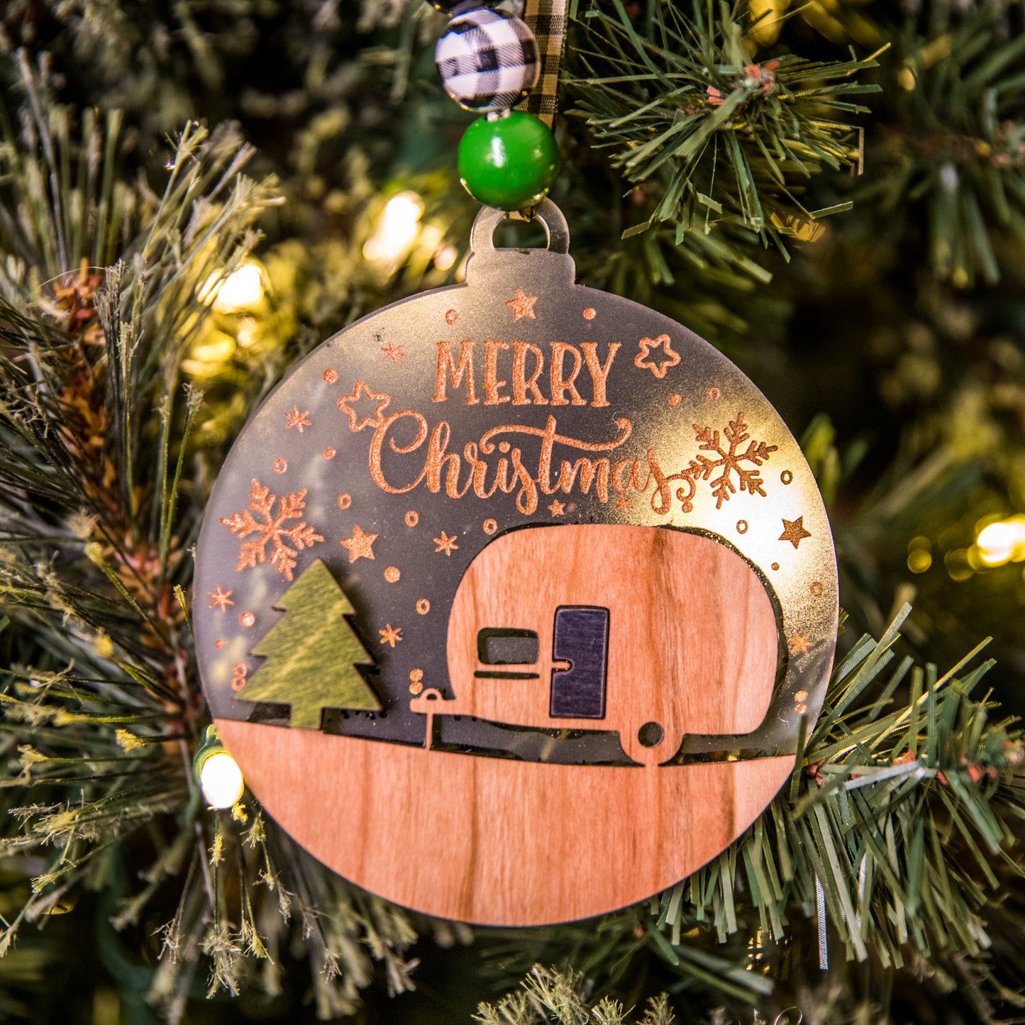Hippie Camping Van Ornament