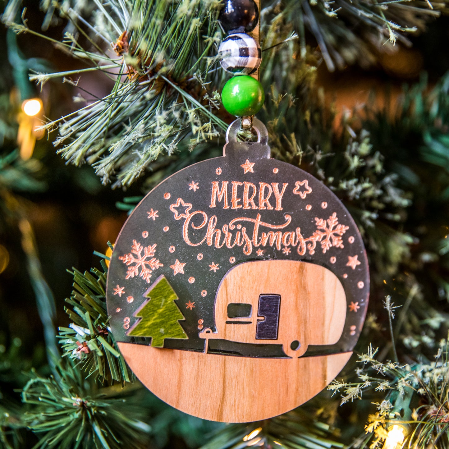 Hippie Camping Van Ornament