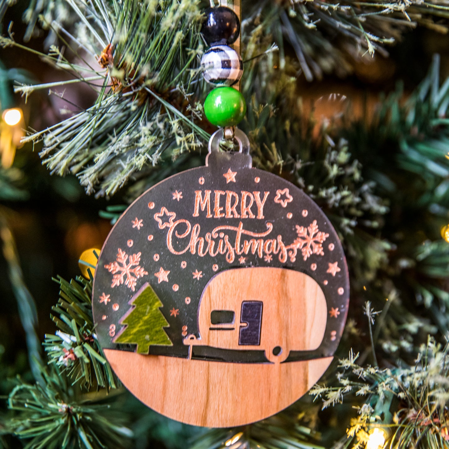 Hippie Camping Van Ornament