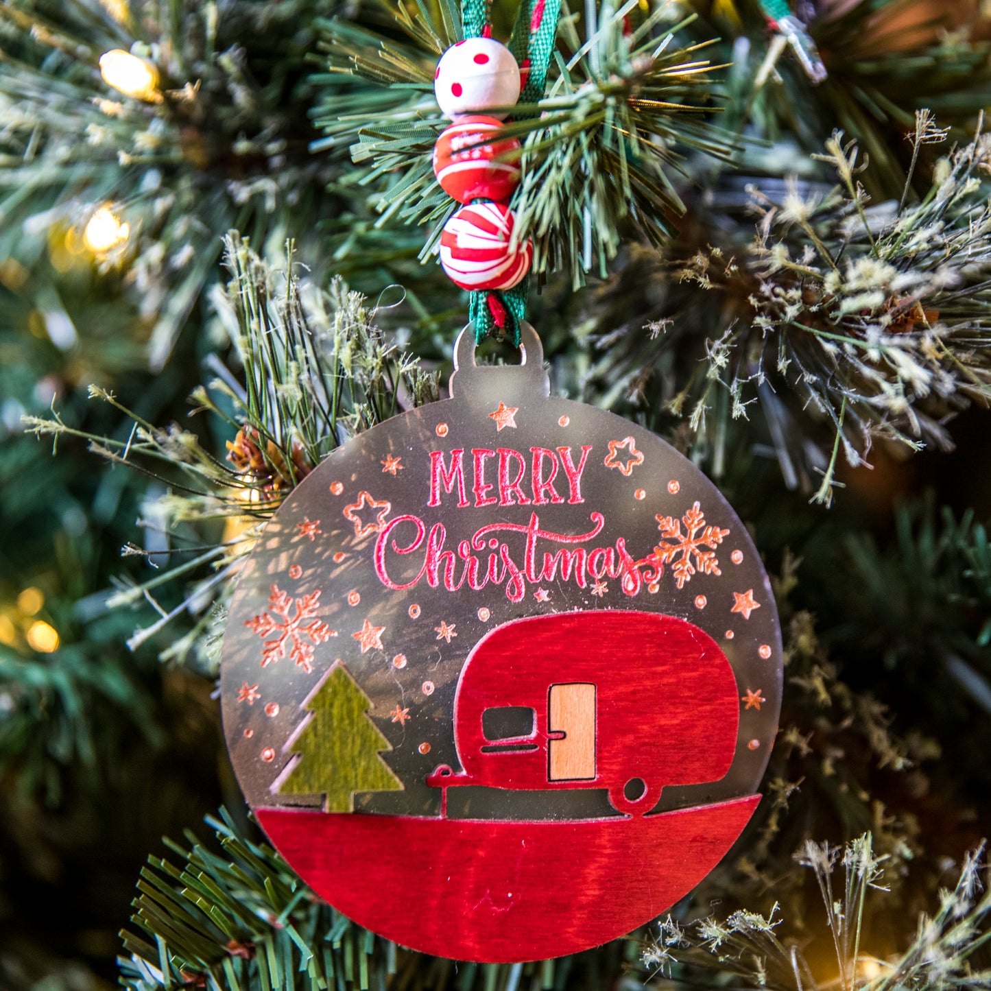 Hippie Camping Van Ornament